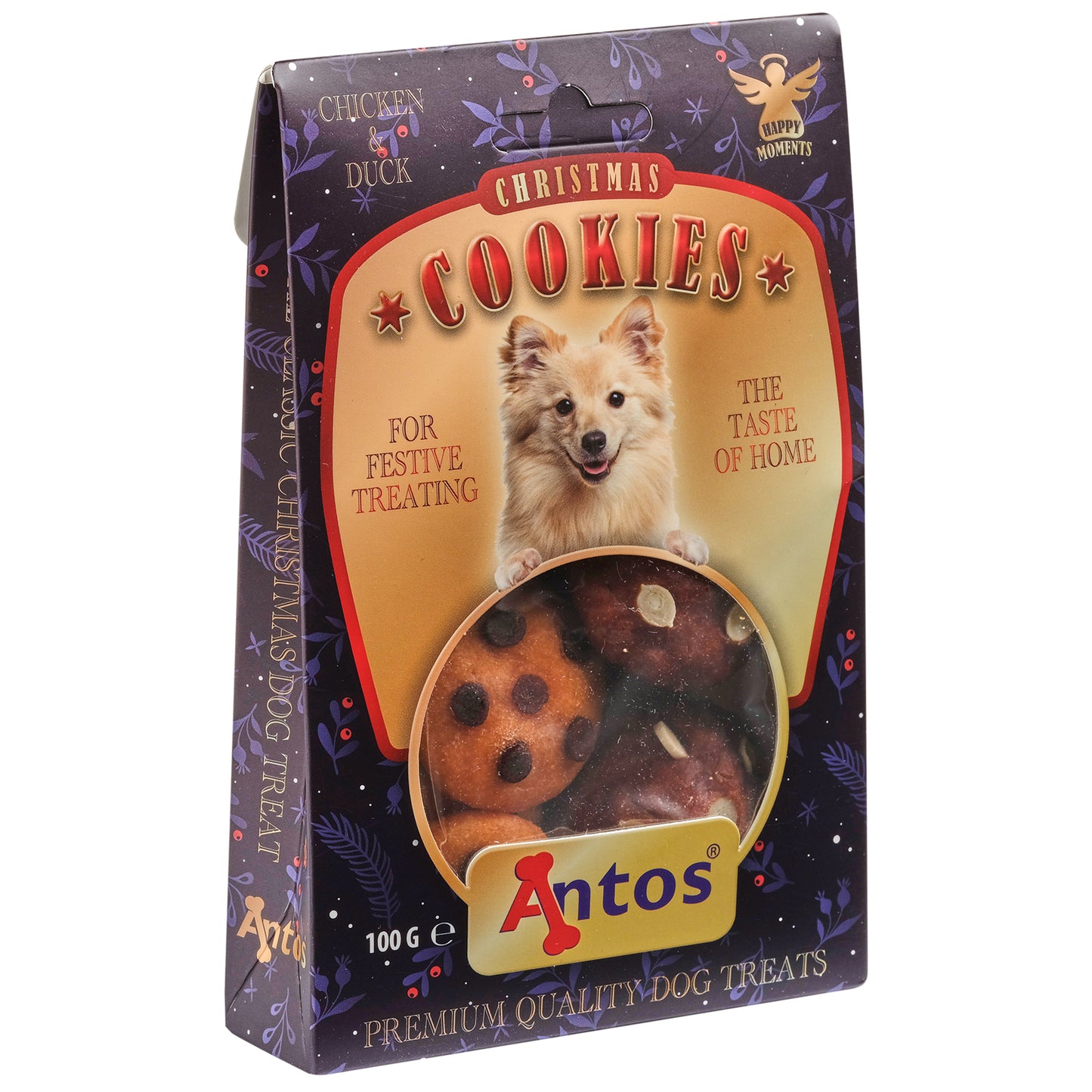 RRP £4.50 Antos Christmas Dog Treats - Chicken & Duck Cookie Pack - Natural Ingredients