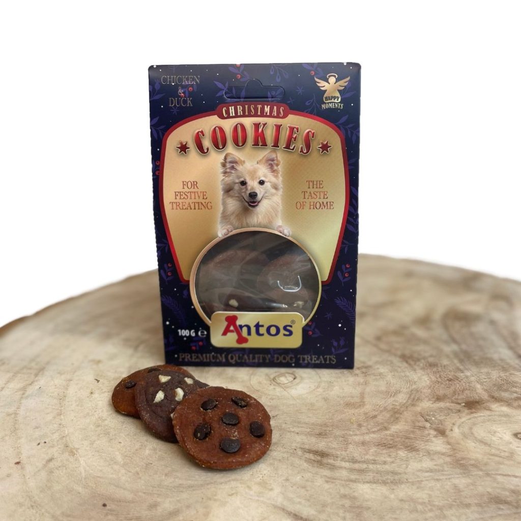 RRP £4.50 Antos Christmas Dog Treats - Chicken & Duck Cookie Pack - Natural Ingredients