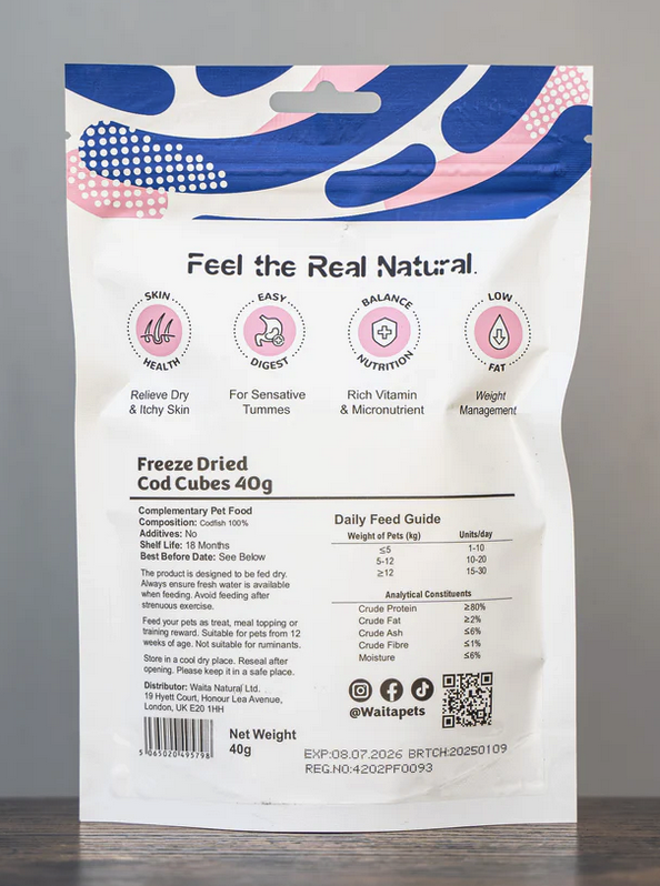 Waita Freeze Dried Cod Cubes 40g