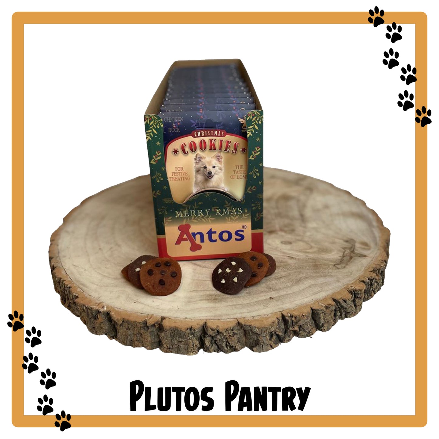 RRP £4.50 Antos Christmas Dog Treats - Chicken & Duck Cookie Pack - Natural Ingredients