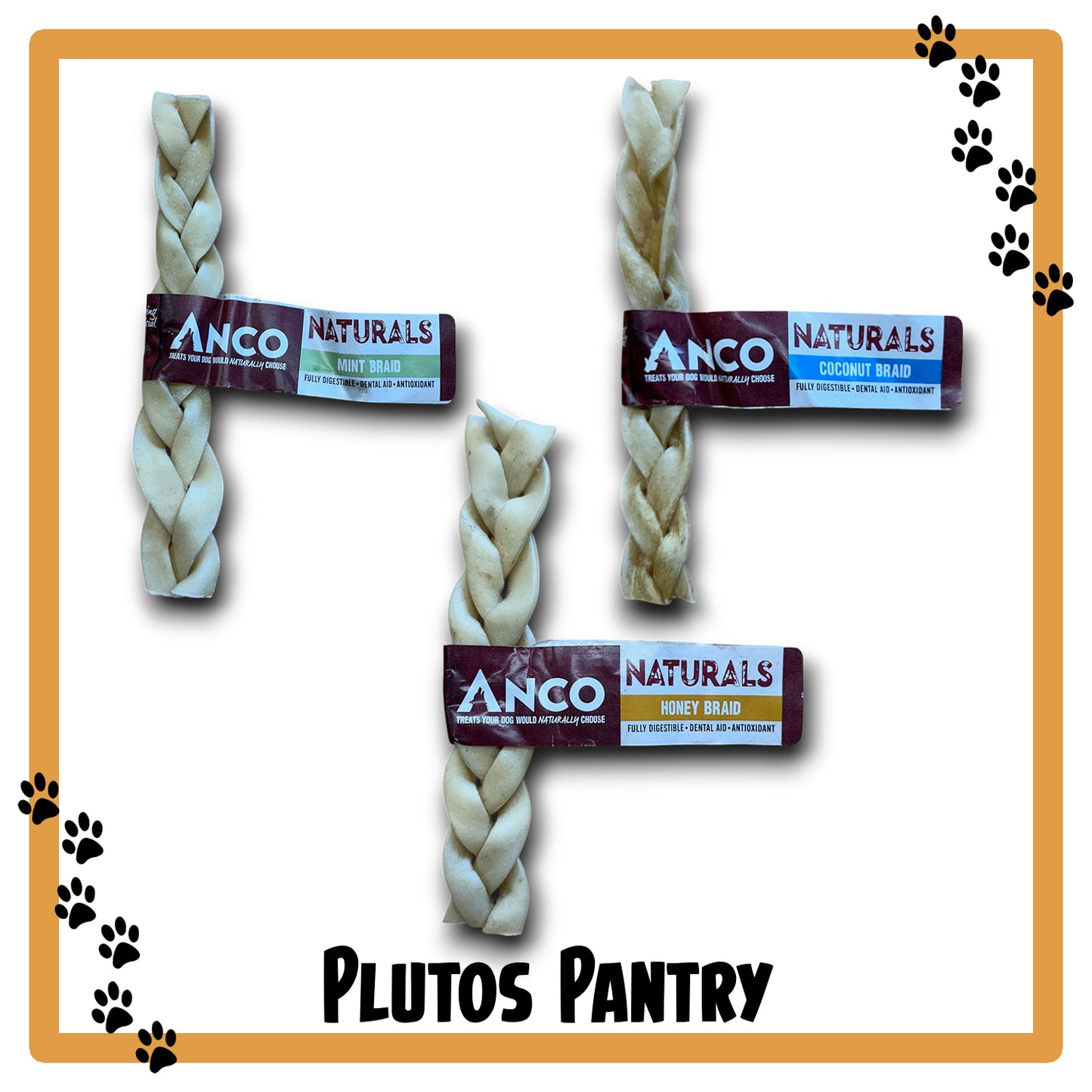 A Hint Of Anco Naturals Infused Beef Braids - Mint, Coconut, Honey