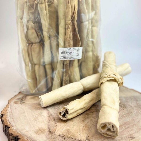 Paddock Farm by Nova Dog Chews Lamb Skin Roll 30cm - Natural Dog Treat