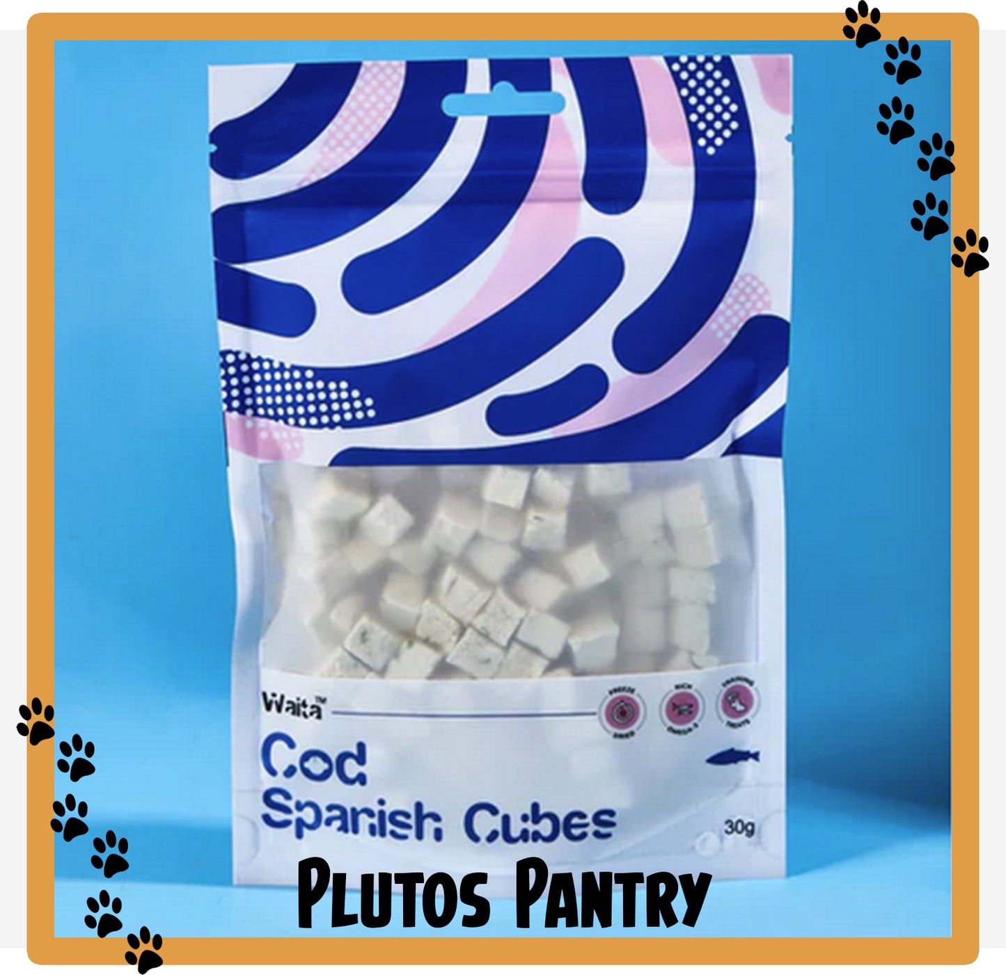 Waita Freeze Dried Cod & Spinach Cubes 30g