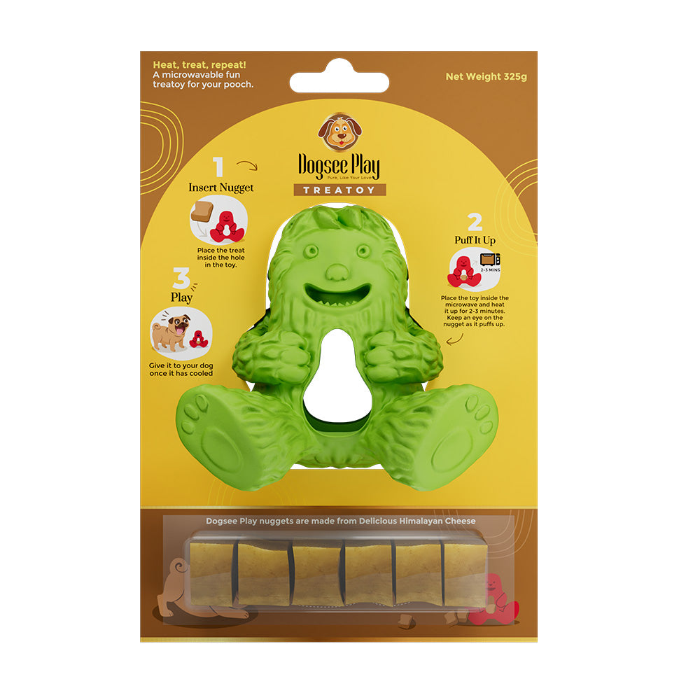 Dogsee Chew Dogs Yeti Dog Toy - 3 Colours With 5 Yak Nuggets enrichment