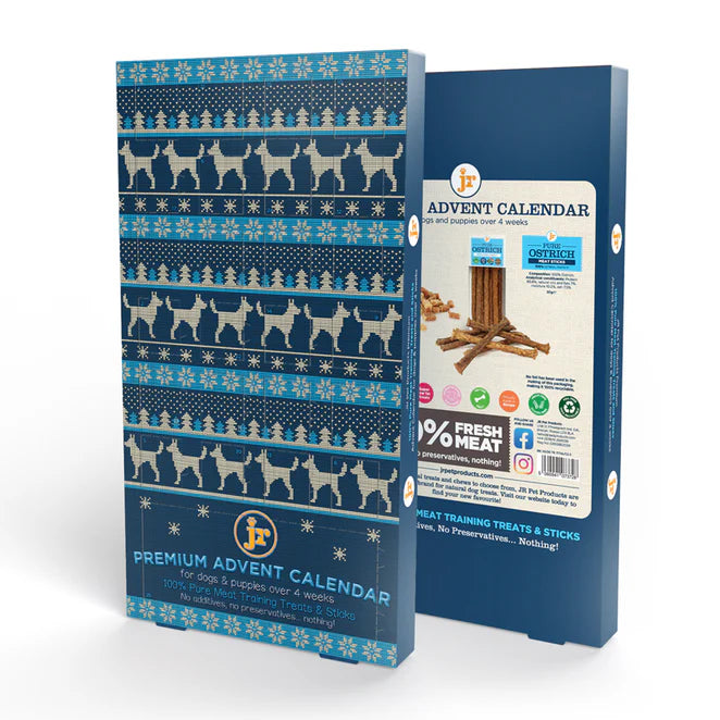 RRP £15 JR Pet Products - Ostrich Dog Treat Christmas Advent Calendar