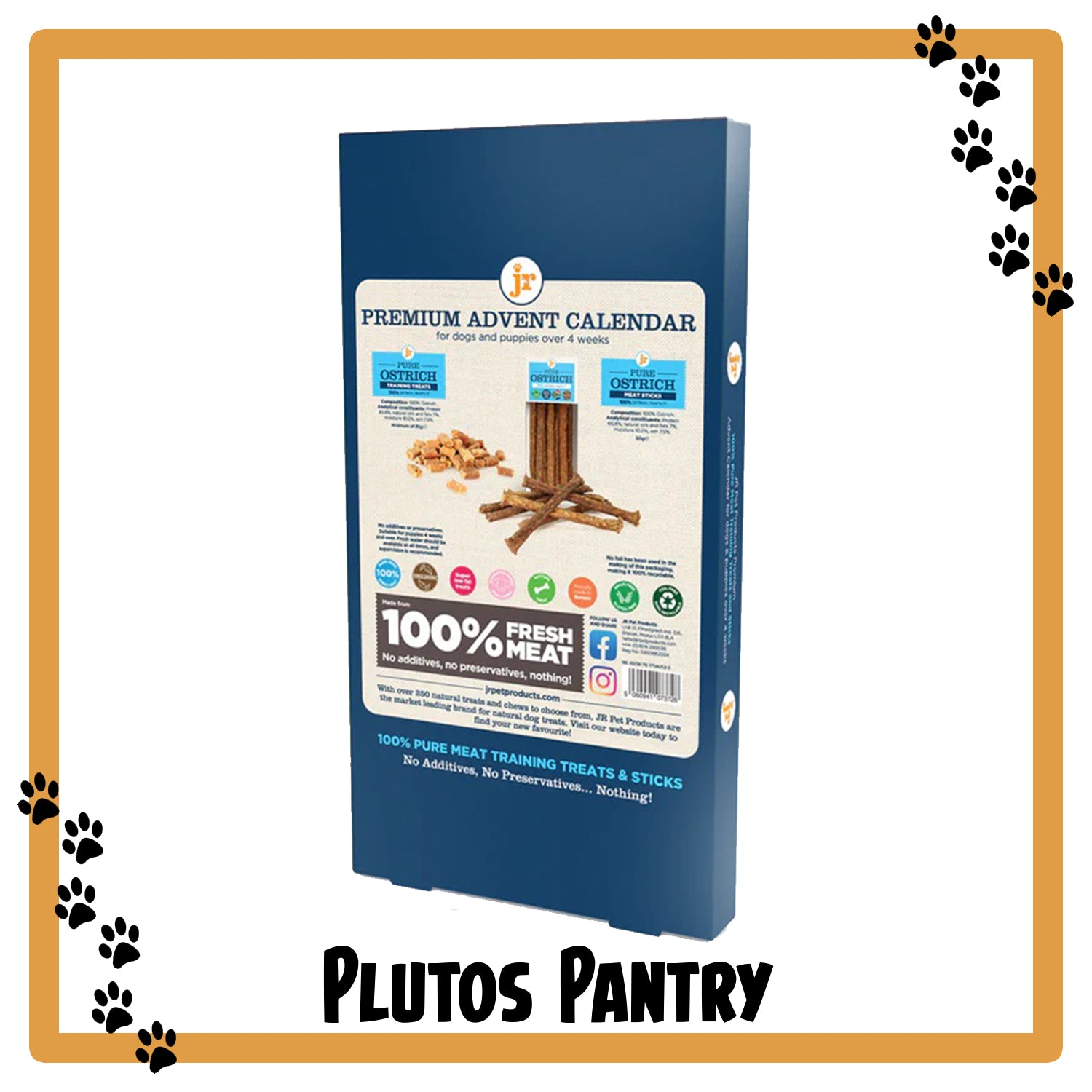 RRP £15 JR Pet Products - Ostrich Dog Treat Christmas Advent Calendar