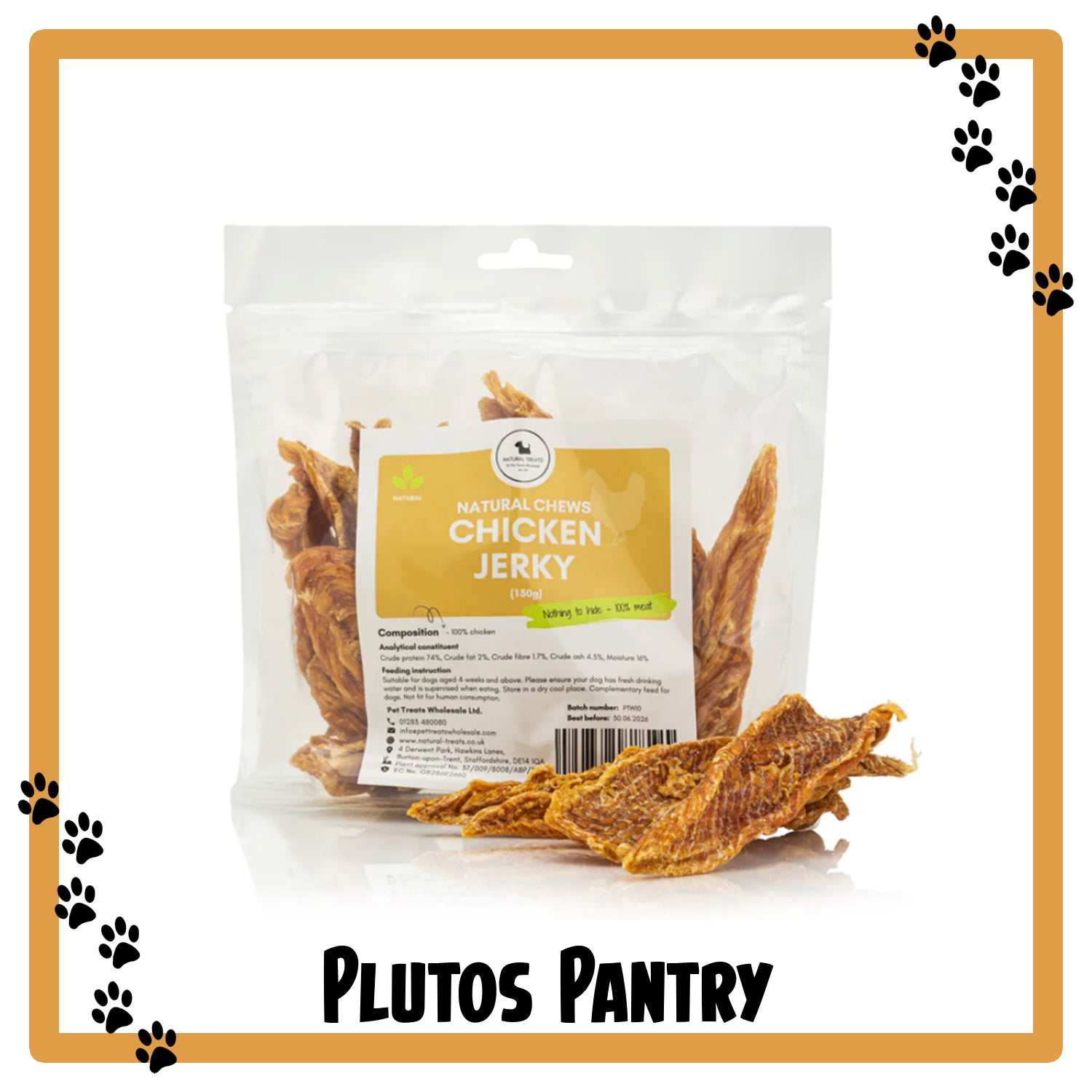 All-Natural Chicken Jerky Dog Treat - 150g