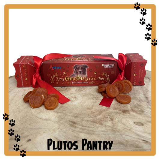 Nova Dog Chews Antos Christmas Cracker Gift - Turkey Coin Treats for Dogs