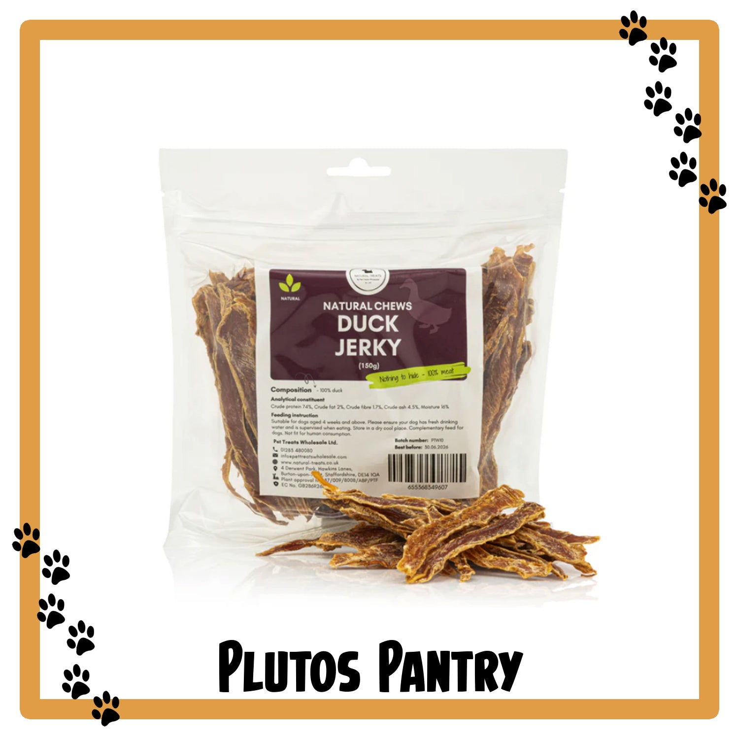All-Natural Duck Jerky Dog Treat - 200g