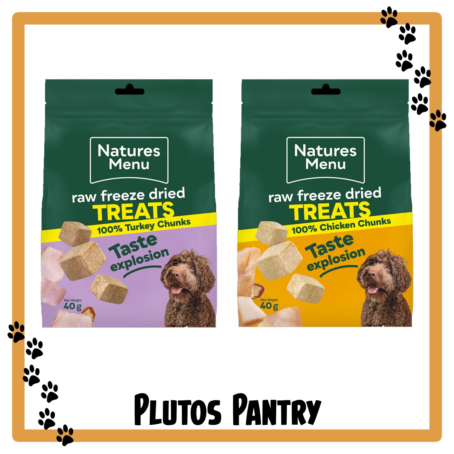 Natures Menu Freeze Dried Raw Treats - 40g Pack - 2 Flavours - Chicken Or Turkey