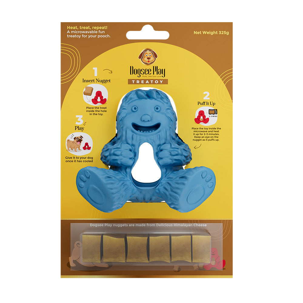 Dogsee Chew Dogs Yeti Dog Toy - 3 Colours With 5 Yak Nuggets enrichment